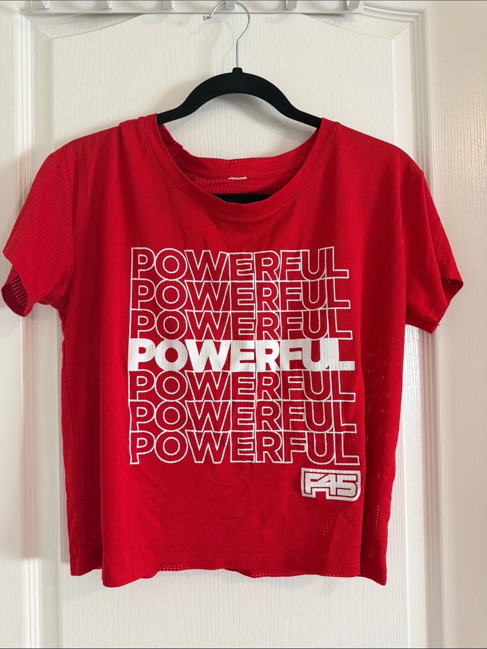 F45 Women's Red 'Powerful' Crop Top